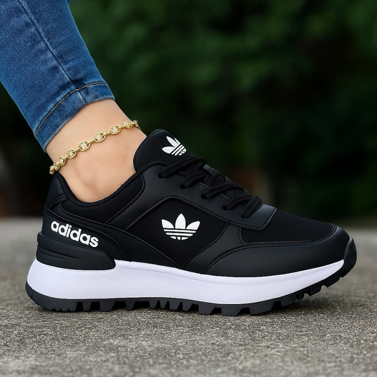 Tenis Adidas Trebol Negro Dama