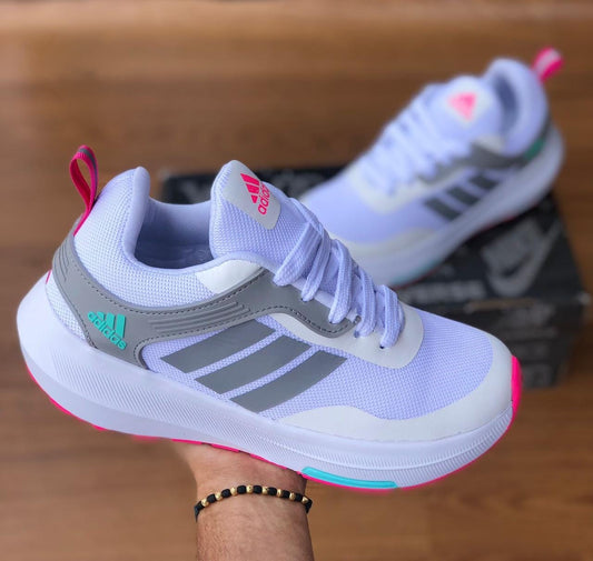 Tenis Adidas Bounce Nuevo Blanco Rosa