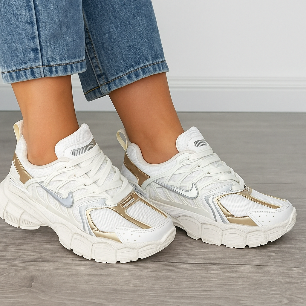 Tenis Nike Skate Araña Beige Dorado Dama